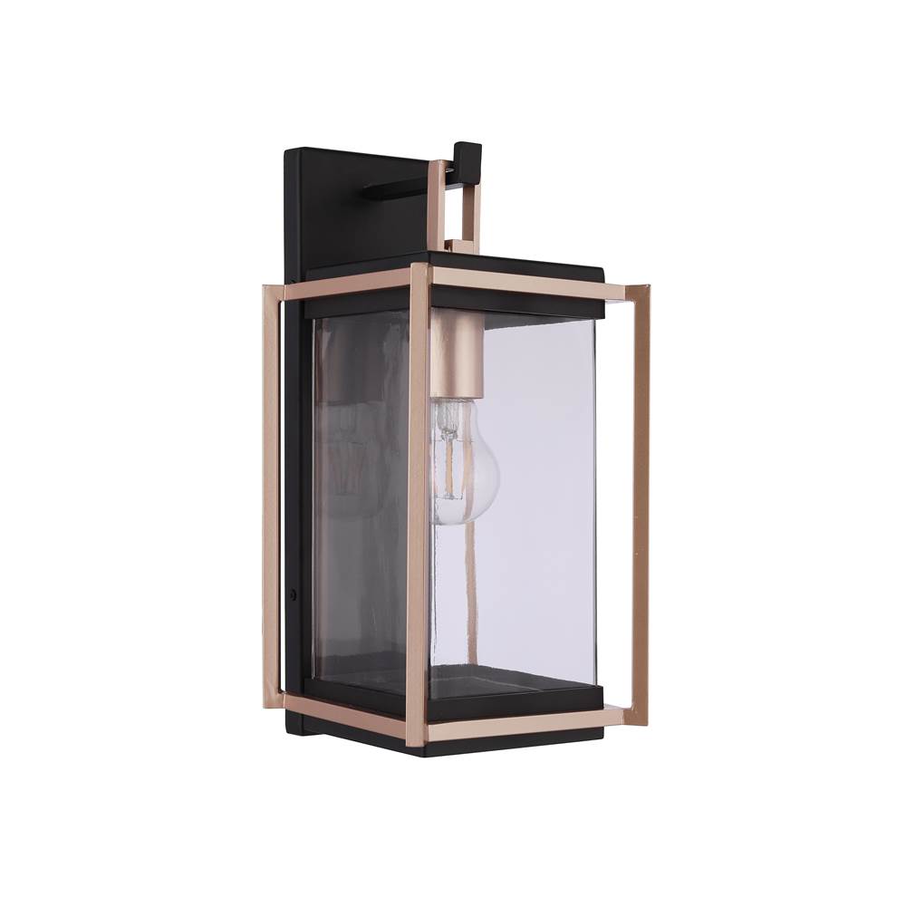 Craftmade Metalwork 1 Light Outdoor Wall Lantern In Midnight/satin Brass