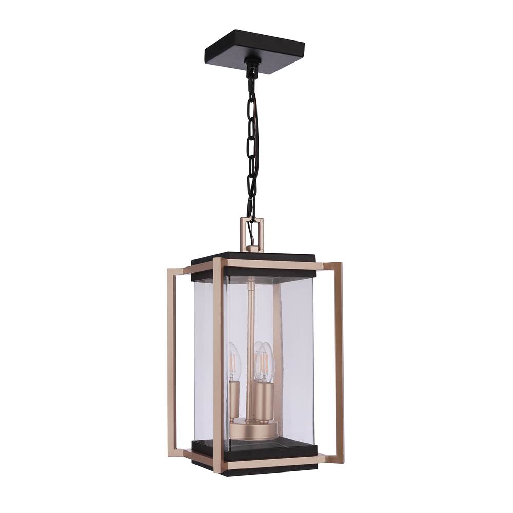 Craftmade Metalwork 3 Light Outdoor Pendant In Midnight/satin Brass