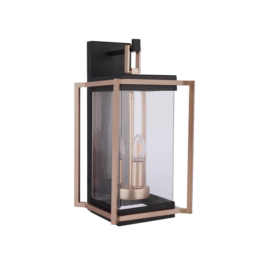 Craftmade Metalwork 3 Light Outdoor Wall Lantern In Midnight/satin Brass