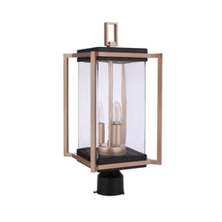 Craftmade Metalwork 3 Light Outdoor Post Mount In Midnight/satin Brass