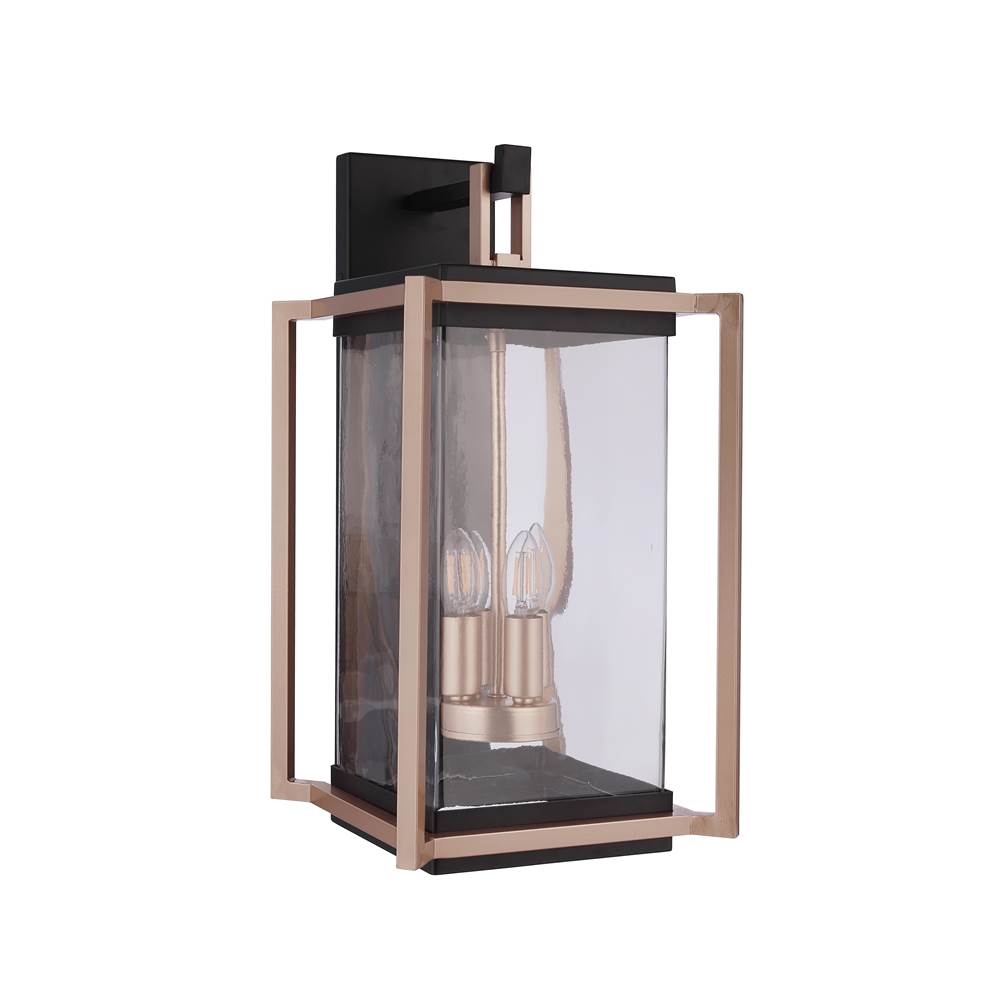 Craftmade Metalwork 4 Light Large Outdoor Wall Lantern In Midnight/satin Brass