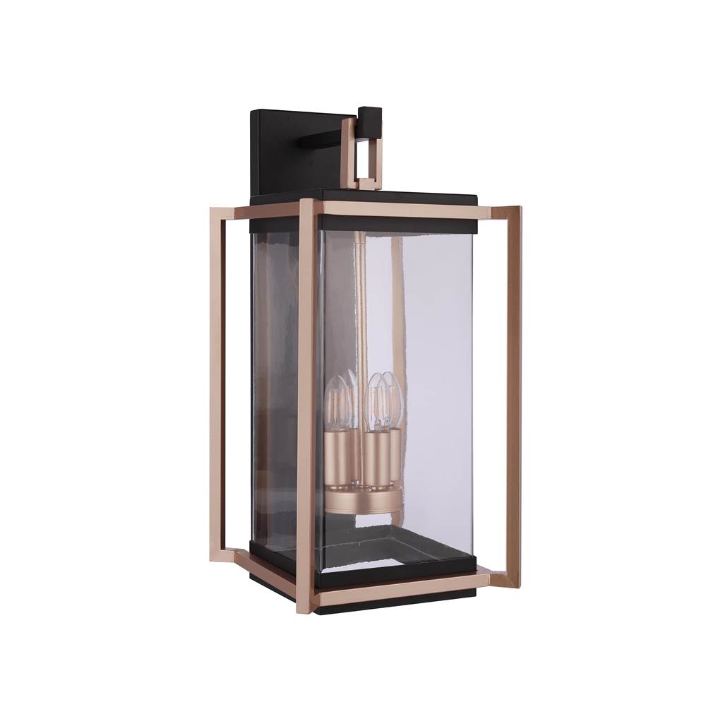 Craftmade Metalwork 4 Light Extra Large Outdoor Wall Lantern In Midnight/satin Brass