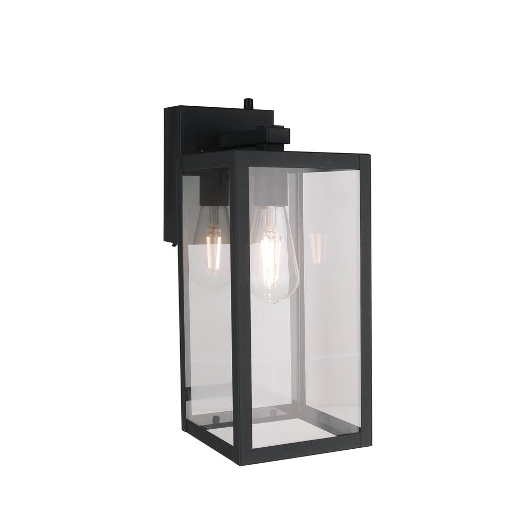 Craftmade Harris 1 Light 15.63'' Outdoor Lantern In Textured Black With Photocell, Dusk-to-dawn, And Gfci