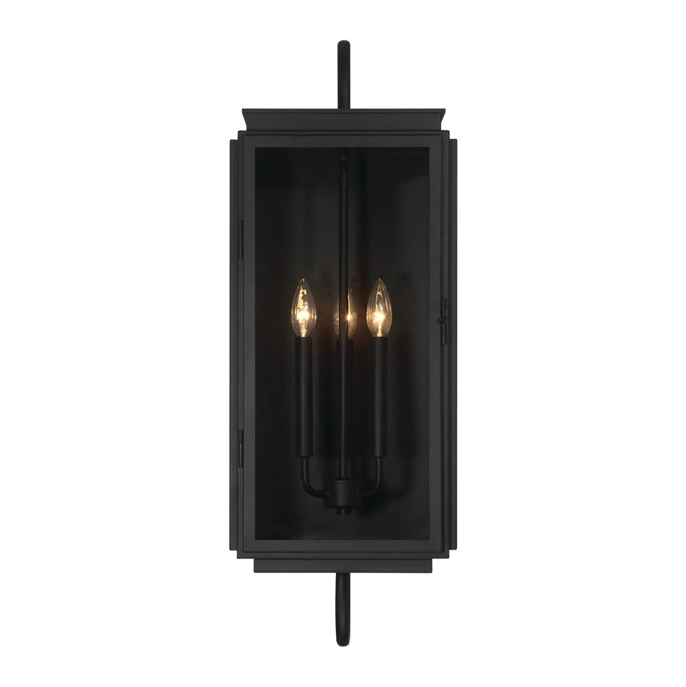 Craftmade Irving 3 Light Outdoor Wall Lantern In Textured Black