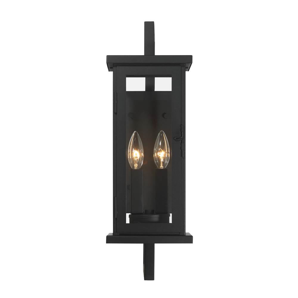 Craftmade Jordan 2 Light Outdoor Wall Lantern In Textured Black