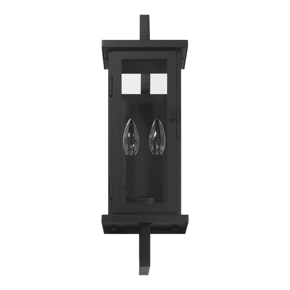Craftmade ZA8000-TB Textured Black Jordan 2 Light Outdoor Wall Lantern In Textured Black Image 5