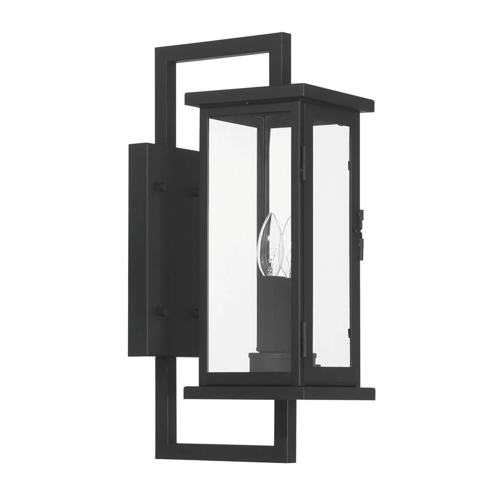 Craftmade ZA8000-TB Textured Black Jordan 2 Light Outdoor Wall Lantern In Textured Black Image 3