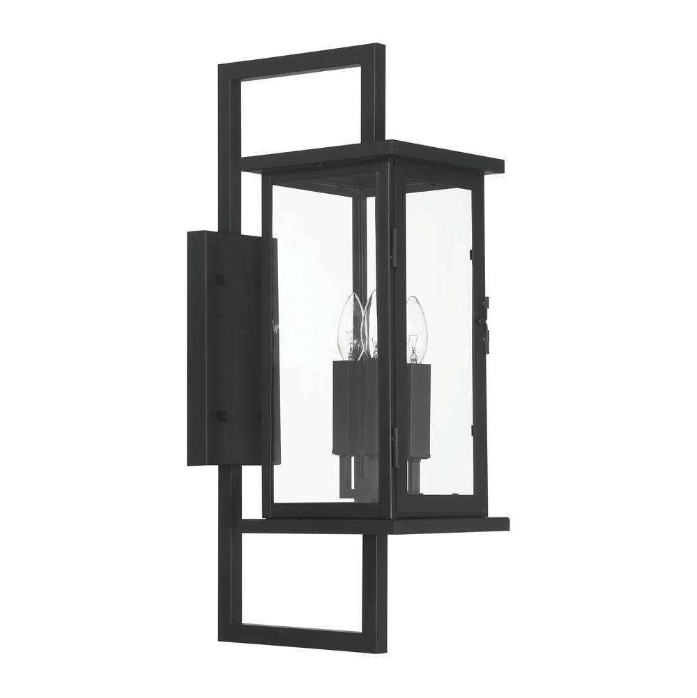 Craftmade ZA8010-TB Textured Black Jordan 3 Light Outdoor Wall Lantern In Textured Black Image 3