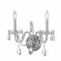 Crystorama 1032-CH-CL-MWP Polished Chrome Traditional Crystal 2 Light Hand Cut Crystal Polished Chrome Sconce Image 1