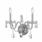 Crystorama 1032-CH-CL-MWP Polished Chrome Traditional Crystal 2 Light Hand Cut Crystal Polished Chrome Sconce Image 1