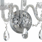 Crystorama Traditional Crystal Traditional Crystal 2 Light Hand Cut Crystal Polished Chrome Sconce