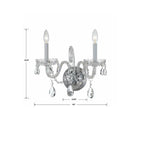 Crystorama 1032-CH-CL-MWP Polished Chrome Traditional Crystal 2 Light Hand Cut Crystal Polished Chrome Sconce Image 2