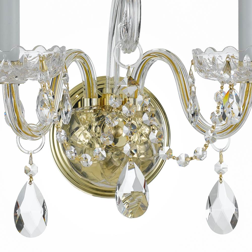 Crystorama Traditional Crystal Traditional Crystal 2 Light Hand Cut Crystal Polished Chrome Sconce