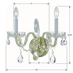 Crystorama 1032-PB-CL-MWP Polished Brass Traditional Crystal 2 Light Hand Cut Crystal Polished Brass Sconce Image 2