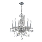 Crystorama 1061-CH-CL-MWP Polished Chrome Traditional Crystal 5 Light Hand Cut Crystal Polished Chrome Mini Chandelier Image 1