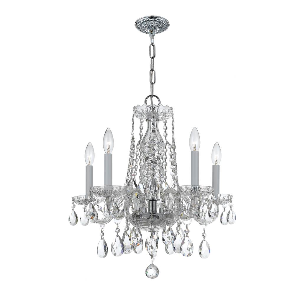 Crystorama 1061-CH-CL-MWP Polished Chrome Traditional Crystal 5 Light Hand Cut Crystal Polished Chrome Mini Chandelier Image 1