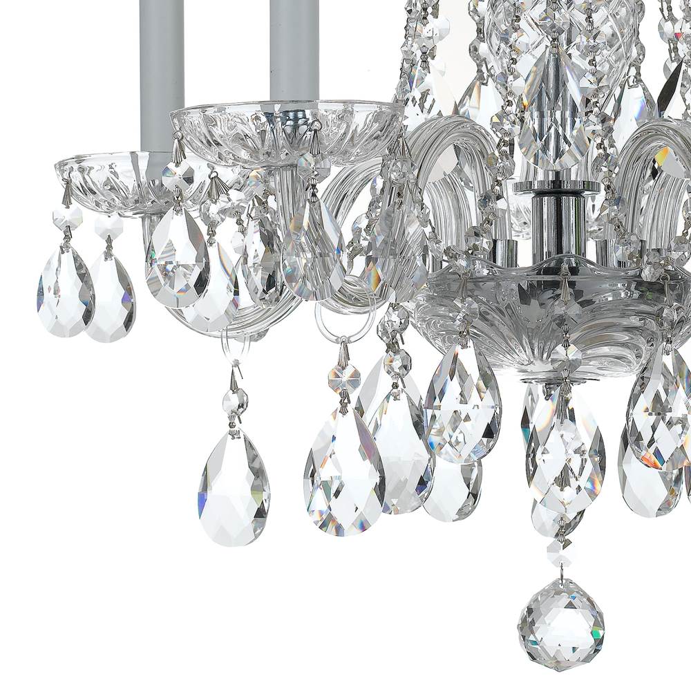 Crystorama Traditional Crystal Traditional Crystal 5 Light Hand Cut Crystal Polished Chrome Mini Chandelier