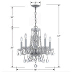 Crystorama 1061-CH-CL-MWP Polished Chrome Traditional Crystal 5 Light Hand Cut Crystal Polished Chrome Mini Chandelier Image 2