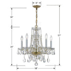 Crystorama 1061-PB-CL-MWP Polished Brass Traditional Crystal 5 Light Hand Cut Crystal Polished Brass Mini Chandelier Image 2