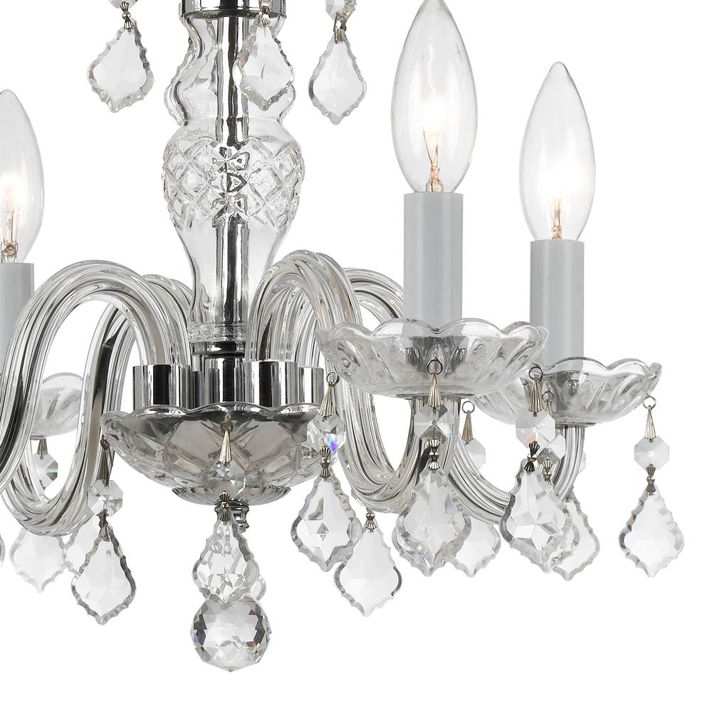 Crystorama Traditional Crystal Traditional Crystal 4 Light Hand Cut Crystal Polished Chrome Mini Chandelier