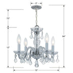 Crystorama 1064-CH-CL-MWP Polished Chrome Traditional Crystal 4 Light Hand Cut Crystal Polished Chrome Mini Chandelier Image 2
