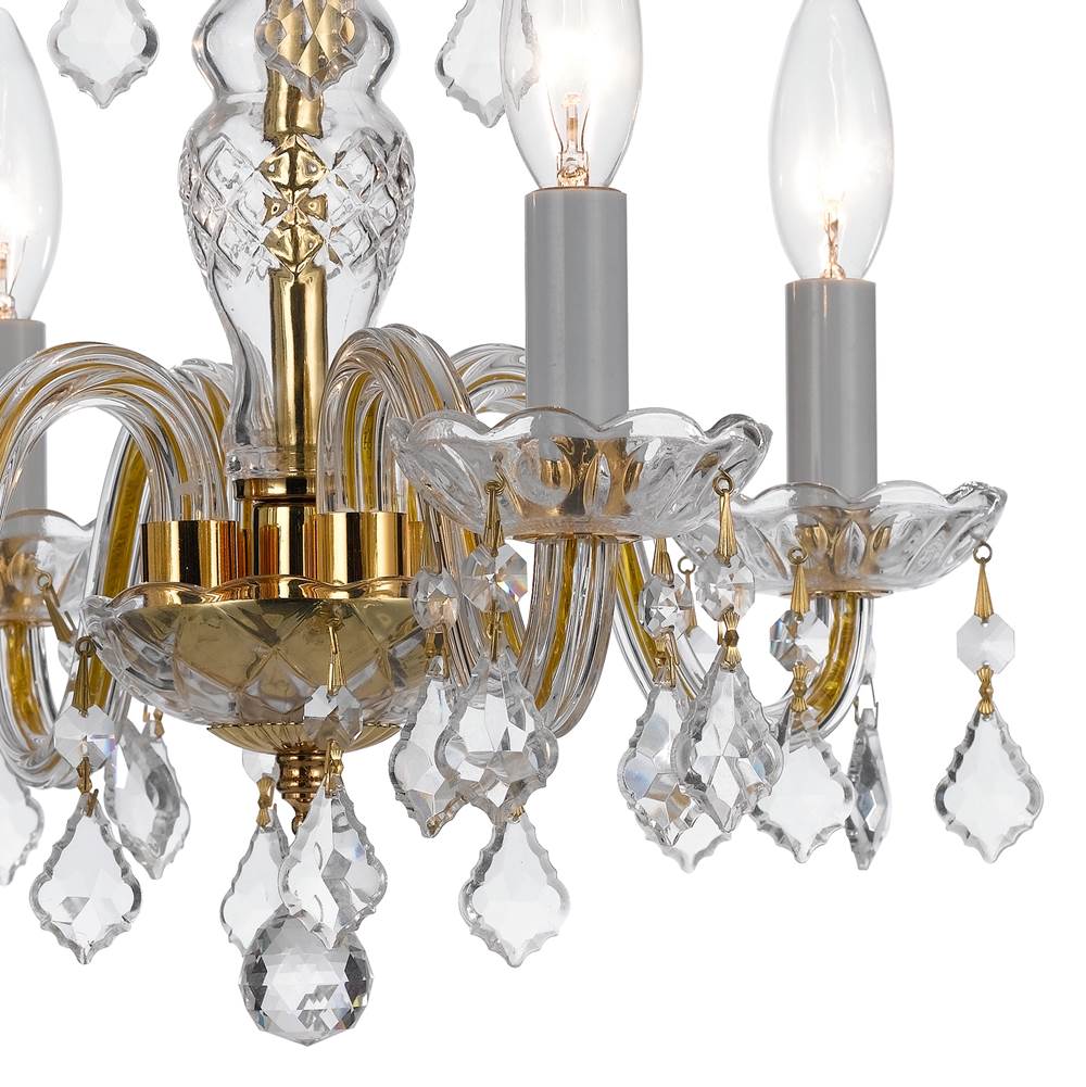 Crystorama Traditional Crystal Traditional Crystal 4 Light Hand Cut Crystal Polished Chrome Mini Chandelier