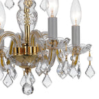 Crystorama Traditional Crystal Traditional Crystal 4 Light Hand Cut Crystal Polished Chrome Mini Chandelier