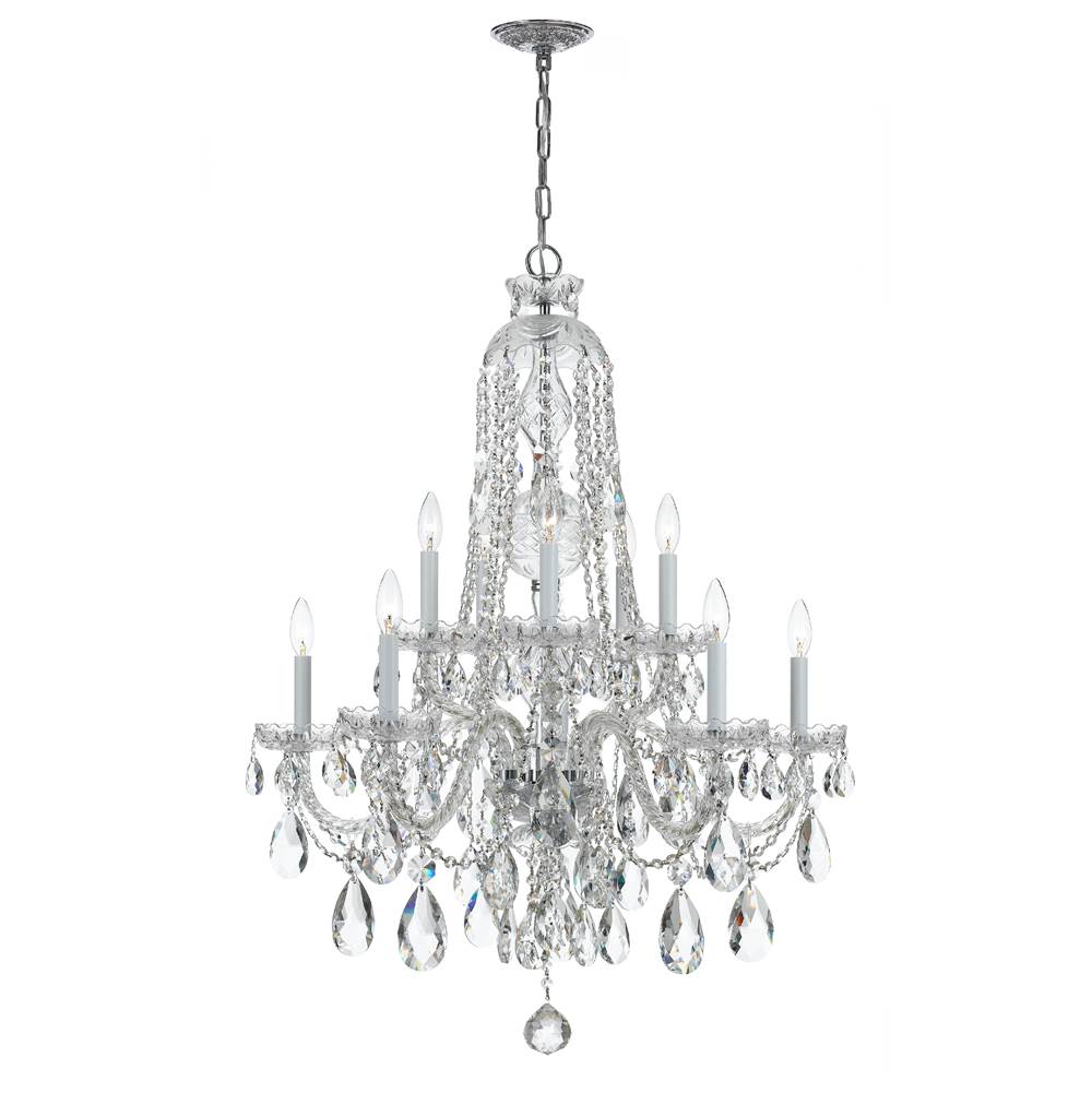 Crystorama 1110-CH-CL-S Polished Chrome Traditional Crystal 10 Light Swarovski Strass Crystal Polished Chrome Chandelier Image 1