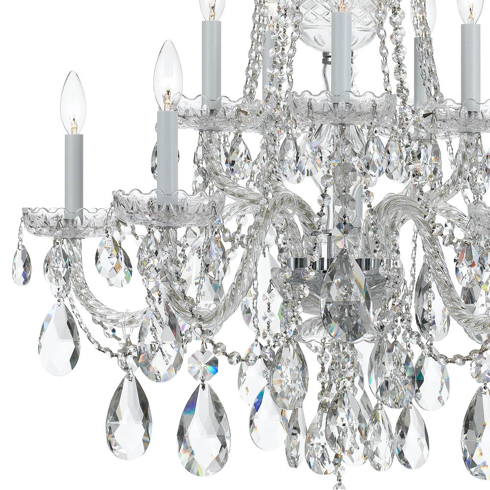 Crystorama Traditional Crystal Traditional Crystal 10 Light Swarovski Strass Crystal Polished Chrome Chandelier