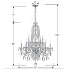 Crystorama 1110-CH-CL-S Polished Chrome Traditional Crystal 10 Light Swarovski Strass Crystal Polished Chrome Chandelier Image 2
