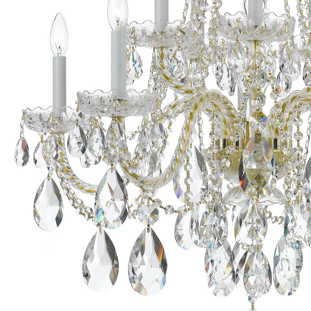 Crystorama Traditional Crystal Traditional Crystal 10 Light Swarovski Strass Crystal Polished Chrome Chandelier