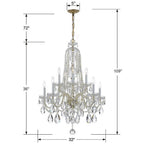 Crystorama 1110-PB-CL-S Polished Brass Traditional Crystal 10 Light Swarovski Strass Crystal Polished Brass Chandelier Image 2