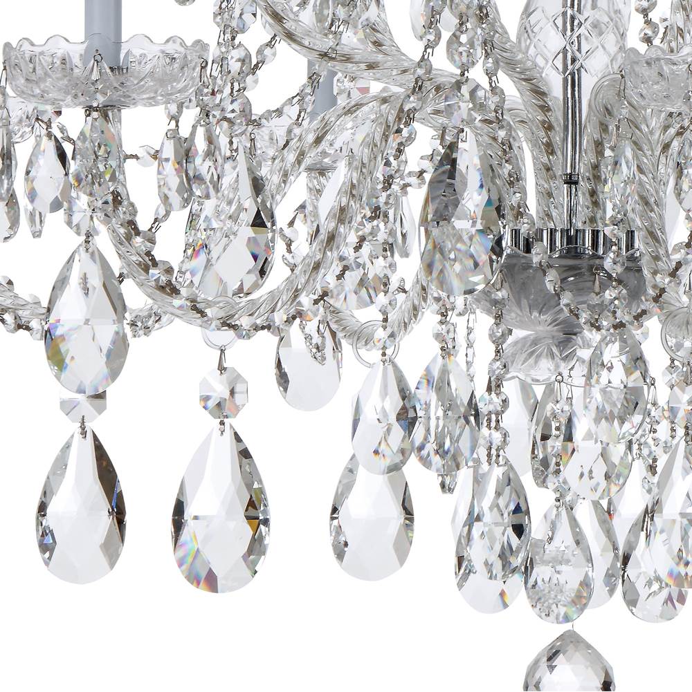 Crystorama Traditional Crystal Traditional Crystal 12 Light Hand Cut Crystal Polished Chrome Chandelier