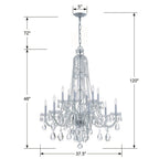 Crystorama 1112-CH-CL-MWP Polished Chrome Traditional Crystal 12 Light Hand Cut Crystal Polished Chrome Chandelier Image 2