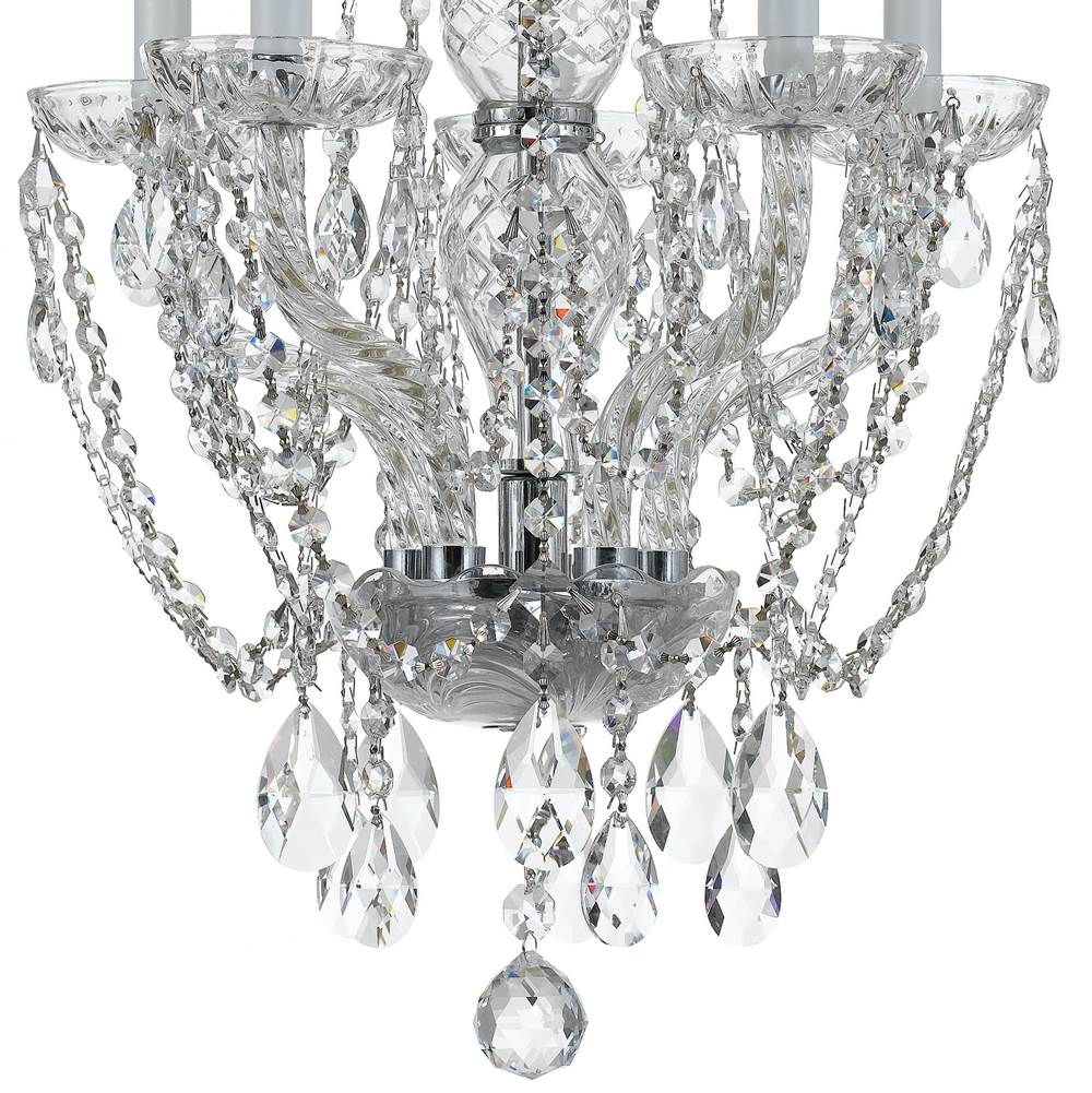 Crystorama Traditional Crystal Traditional Crystal 5 Light Hand Cut Crystal Polished Chrome Mini Chandelier