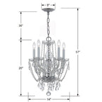 Crystorama 1129-CH-CL-MWP Polished Chrome Traditional Crystal 5 Light Hand Cut Crystal Polished Chrome Mini Chandelier Image 2