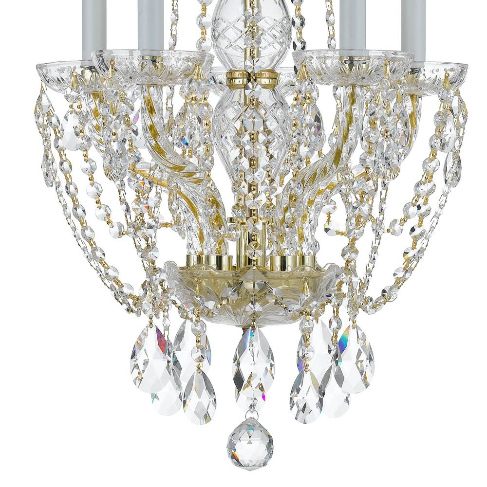 Crystorama Traditional Crystal Traditional Crystal 5 Light Hand Cut Crystal Polished Chrome Mini Chandelier