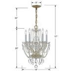 Crystorama 1129-PB-CL-MWP Polished Brass Traditional Crystal 5 Light Hand Cut Crystal Polished Brass Mini Chandelier Image 2