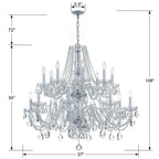 Crystorama 1139-CH-CL-MWP Polished Chrome Traditional Crystal 16 Light Hand Cut Crystal Polished Chrome Chandelier Image 2
