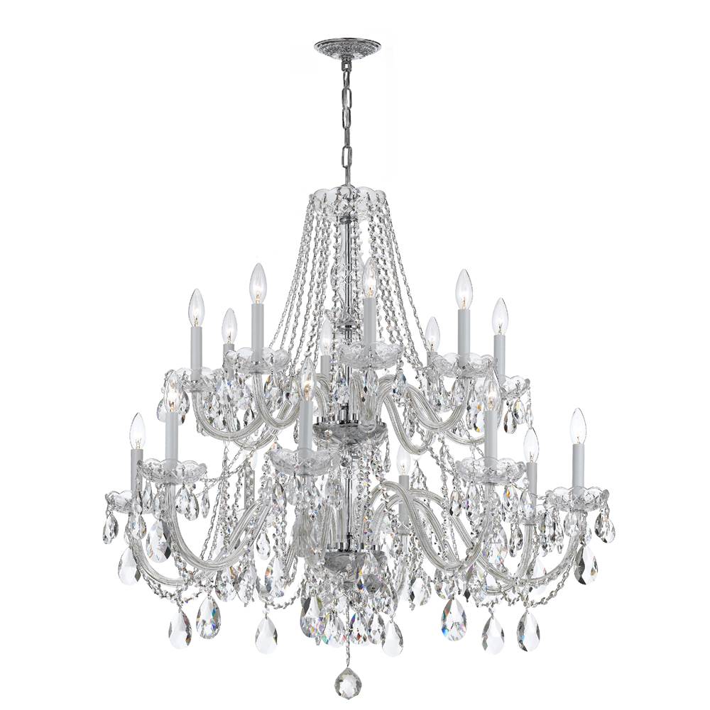 Crystorama 1139-CH-CL-S Polished Chrome Traditional Crystal 16 Light Swarovski Strass Crystal Polished Chrome Crystal Chandelier Image 1
