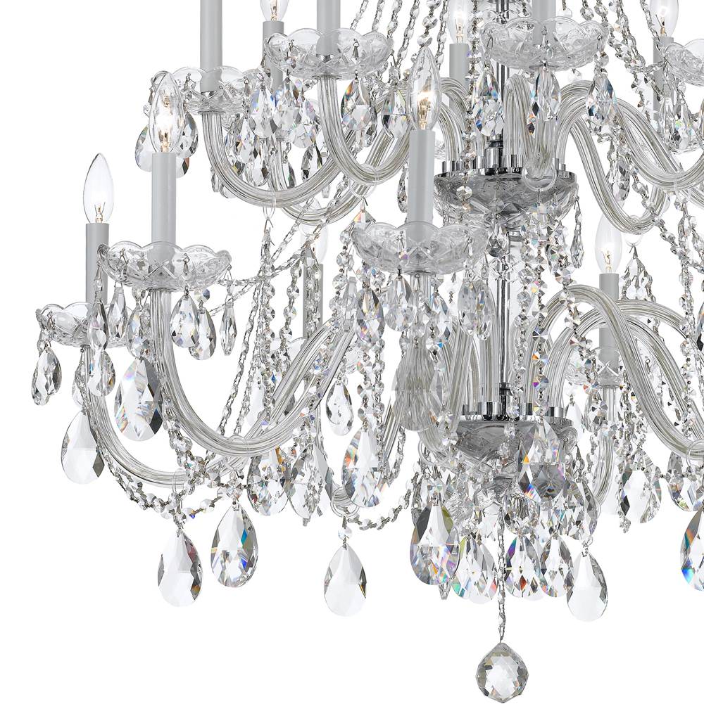 Crystorama Traditional Crystal Traditional Crystal 16 Light Swarovski Strass Crystal Polished Chrome Crystal Chandelier