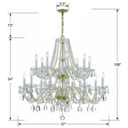 Crystorama 1139-PB-CL-MWP Polished Brass Traditional Crystal 16 Light Hand Cut Crystal Polished Brass Chandelier Image 2