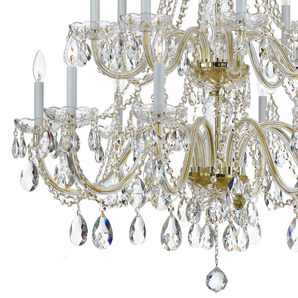 Crystorama Traditional Crystal Traditional Crystal 16 Light Swarovski Strass Crystal Polished Chrome Crystal Chandelier
