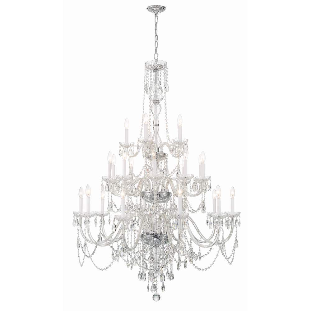 Crystorama 1156-CH-CL-MWP Polished Chrome Traditional Crystal 25 Light Polished Chrome Chandelier Image 1