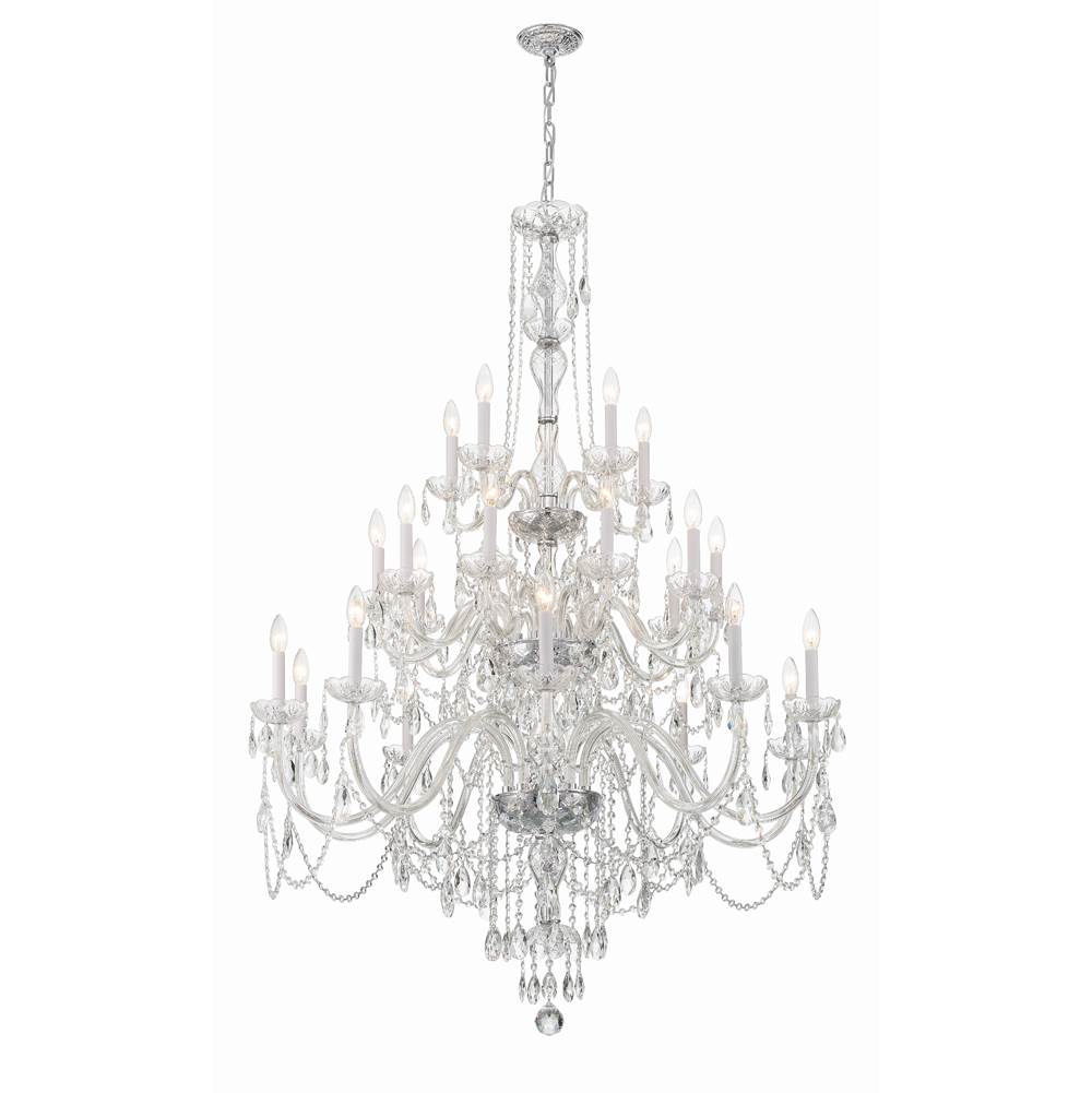 Crystorama Traditional Crystal Traditional Crystal 25 Light Polished Chrome Chandelier
