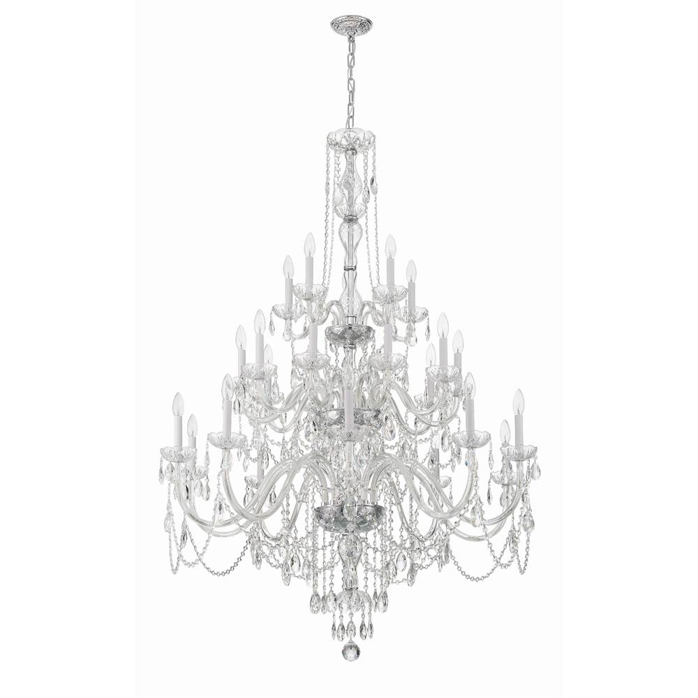 Crystorama 1156-CH-CL-MWP Polished Chrome Traditional Crystal 25 Light Polished Chrome Chandelier Image 5