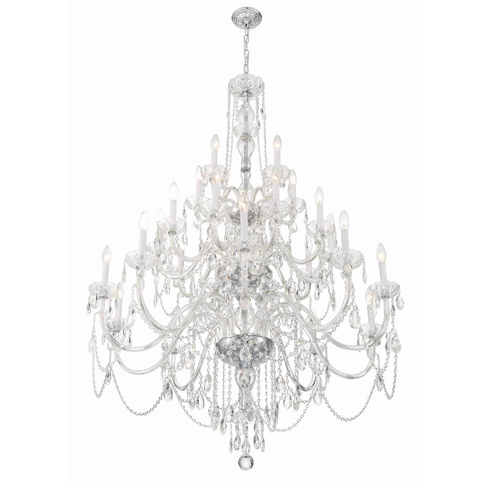 Crystorama 1156-CH-CL-MWP Polished Chrome Traditional Crystal 25 Light Polished Chrome Chandelier Image 4