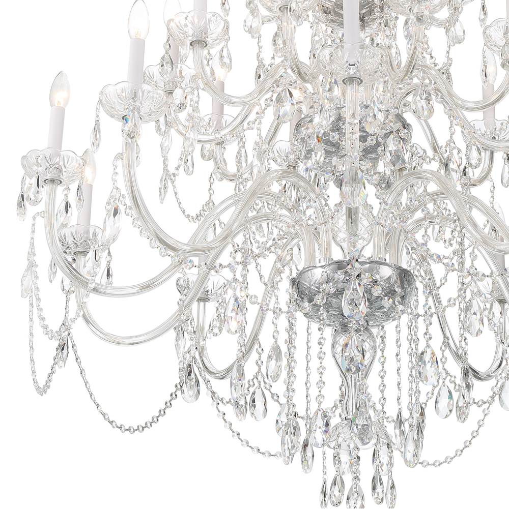 Crystorama 1156-CH-CL-MWP Polished Chrome Traditional Crystal 25 Light Polished Chrome Chandelier Image 3