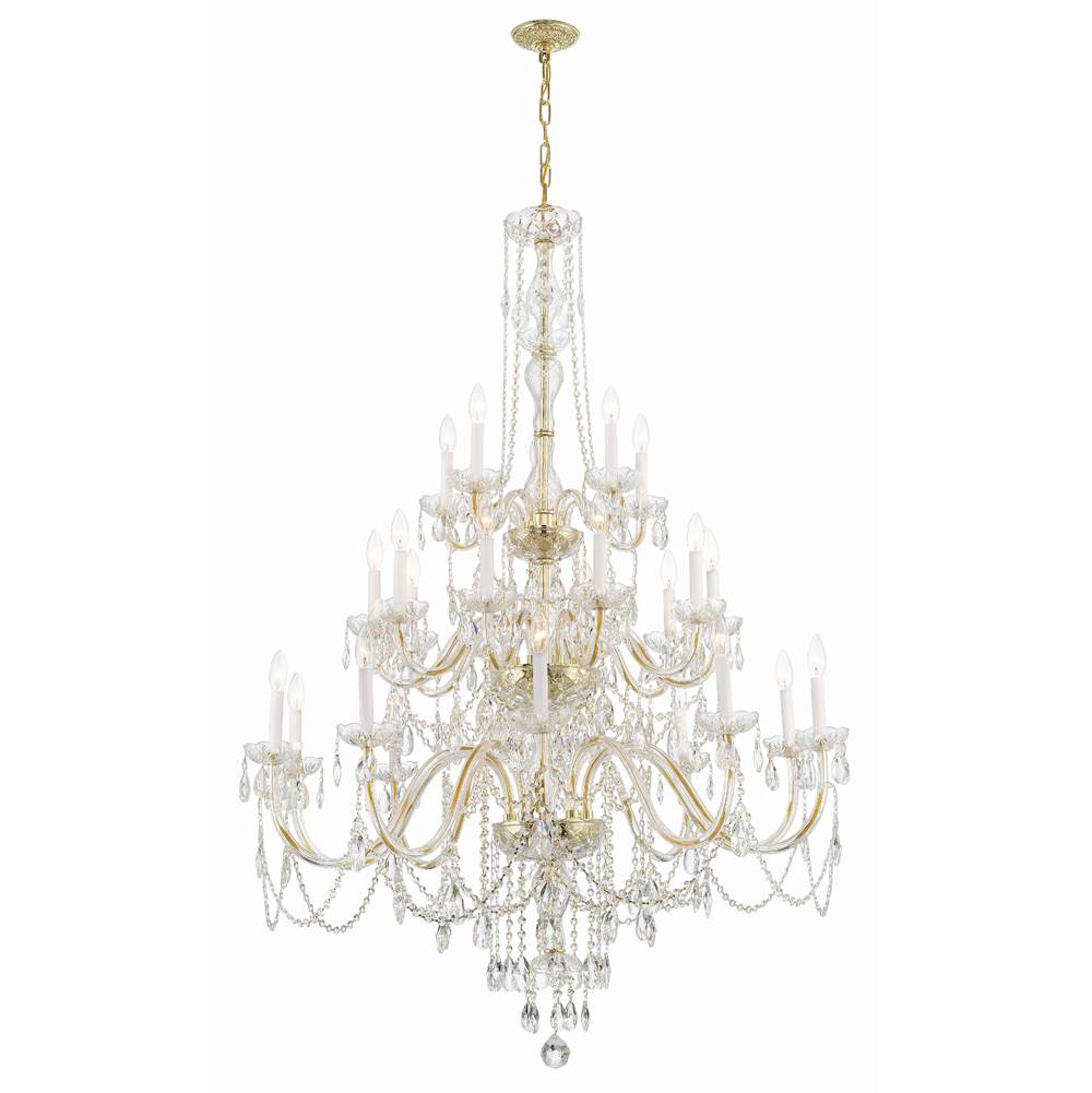 Crystorama Traditional Crystal Traditional Crystal 25 Light Polished Chrome Chandelier