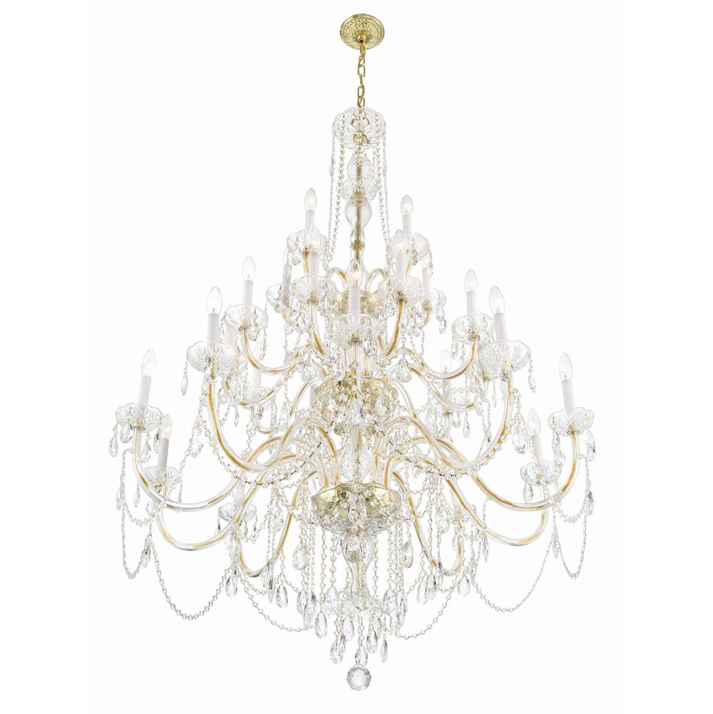 Crystorama 1156-PB-CL-MWP Polished Brass Traditional Crystal 25 Light Polished Brass Chandelier Image 4